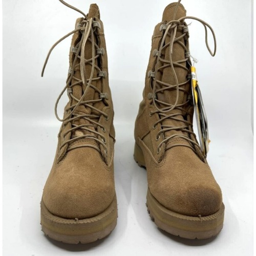 Belleville Mens Military Combat Boots Beige Leather 790A Waterproof 5.5 W New - Picture 2 of 8